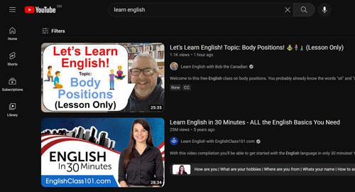 youtube learn english