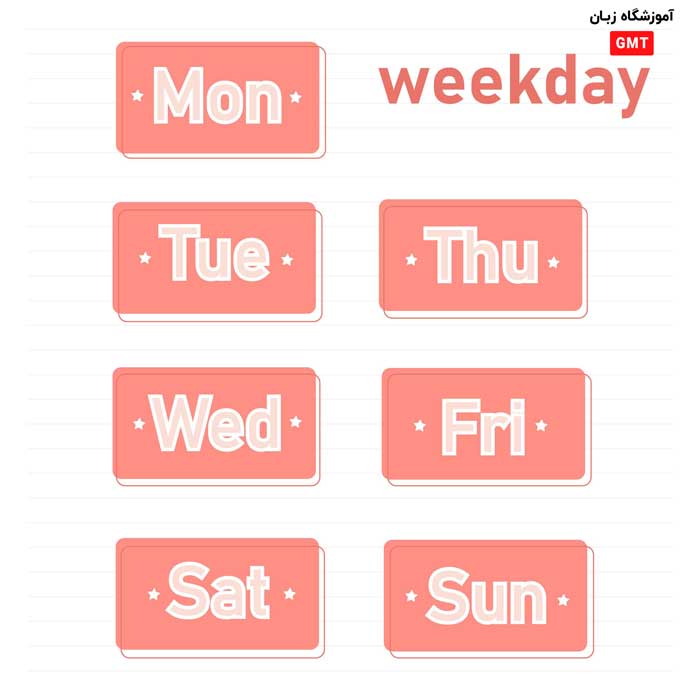 Using the days of the week in English sentences and conversations
آموزش روزهای هفته به انگلیسی
روزهای هفته انگلیسی