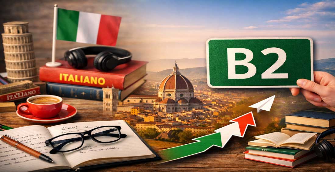 مدت زمان رسیدن به B2 ایتالیایی چقدر است؟ 5 عامل تعیینکننده که باید بدانید!